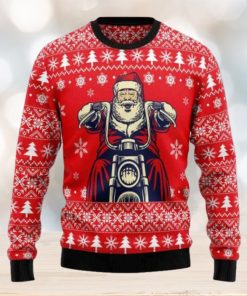 Santa Claus Ride A Motorcycle Ugly Christmas Sweater