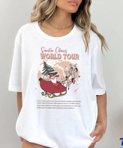 Santa Claus world tour Christmas tree shirt