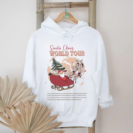 Santa Claus world tour Christmas tree shirt