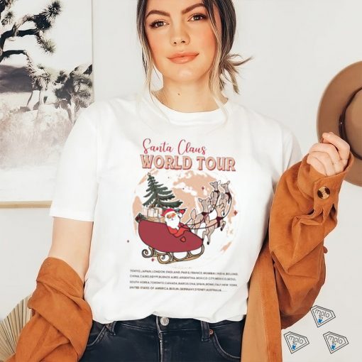 Santa Claus world tour Christmas tree shirt