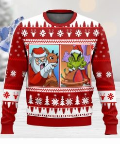 Santa Clause Grinch Yelling Meme All Over Printed Ugly Christmas Sweater Trending Christmas Gift Ideas