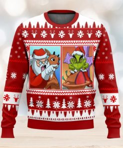 Santa Clause Grinch Yelling Meme Ugly Christmas Sweater 2023 Christmas Gift 3D Sweater