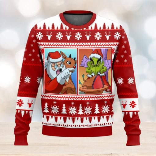 Santa Clause Grinch Yelling Meme Ugly Christmas Sweater 2023 Christmas Gift 3D Sweater