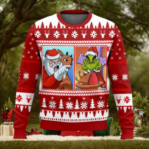 Santa Clause Grinch Yelling Meme Ugly Christmas Sweater 2023 Christmas Gift 3D Sweater