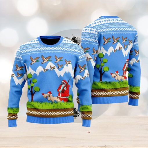 Santa Duck Hunting Christmas Ugly Christmas Sweater Funny Gift For Men And Women Family Holidays