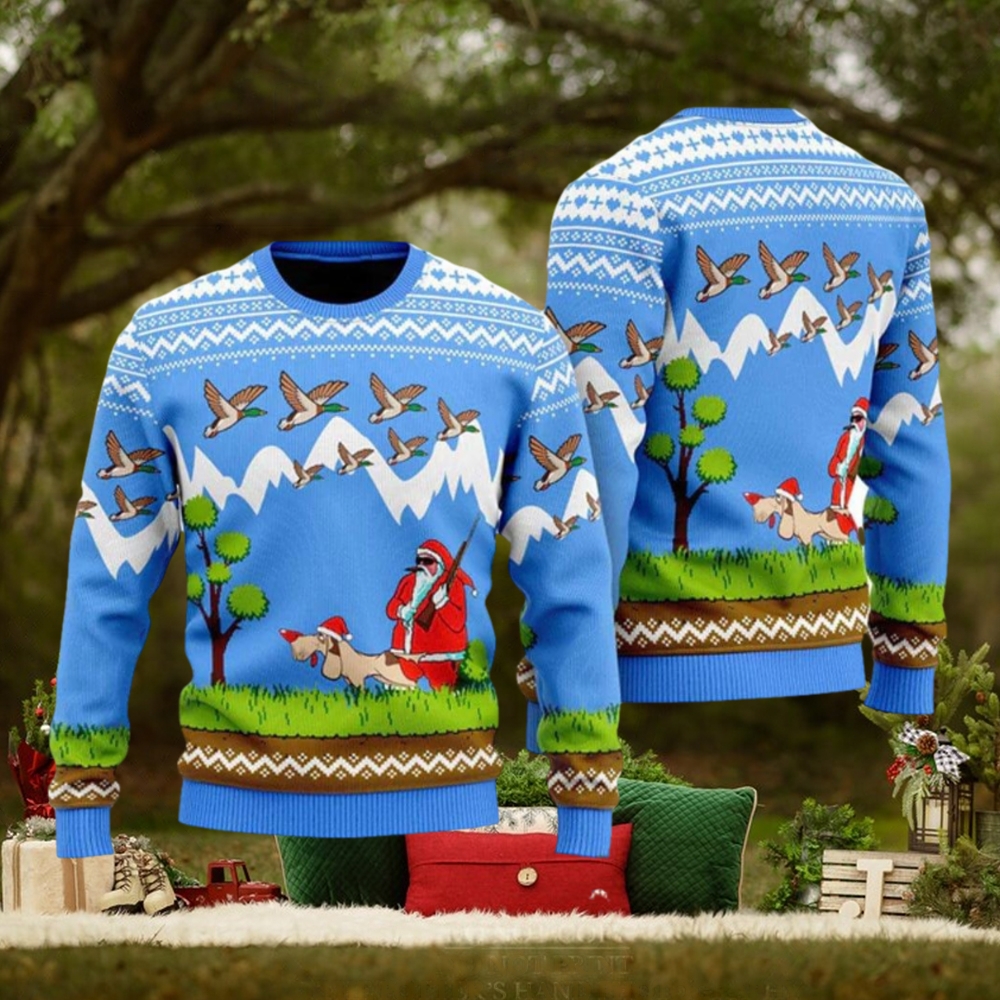 Santa shooting 2025 ducks sweater