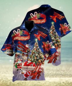 Santa Flying Plane Hawaiian Shirt, Christmas Unique Gift