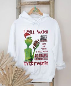 Santa Grinch Alabama Crimson Tide I Will Watch Everywhere Shirt