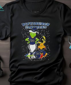 Santa Grinch And Dog Pittsburgh Panthers Herd Helmet Merry Christmas TShirt