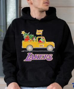 Santa Grinch And Max On Truck Los Angeles Lakers Shirt