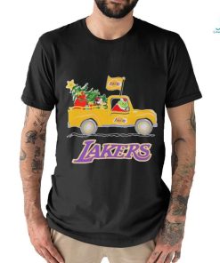 Santa Grinch And Max On Truck Los Angeles Lakers Shirt