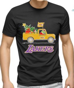 Santa Grinch And Max On Truck Los Angeles Lakers Shirt