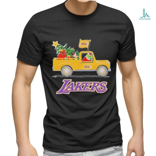 Santa Grinch And Max On Truck Los Angeles Lakers Shirt