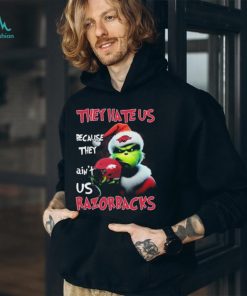 Santa Grinch Christmas They Hate Us Because Ain’t Us Arkansas Razorbacks Shirt