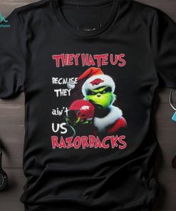 Santa Grinch Christmas They Hate Us Because Ain’t Us Arkansas Razorbacks Shirt