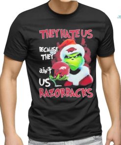 Santa Grinch Christmas They Hate Us Because Ain’t Us Arkansas Razorbacks T shirt