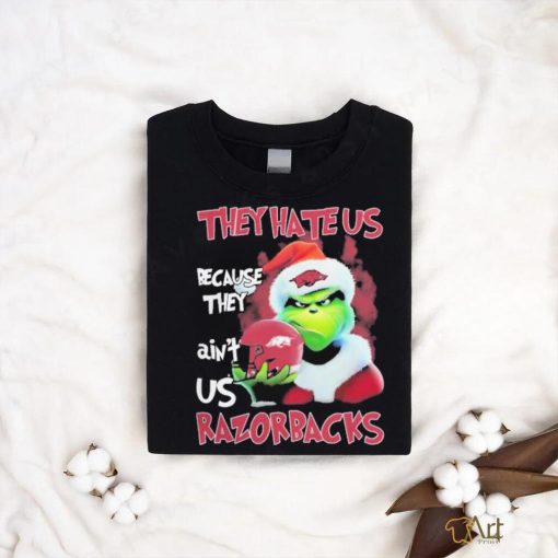 Santa Grinch Christmas They Hate Us Because Ain’t Us Arkansas Razorbacks T shirt