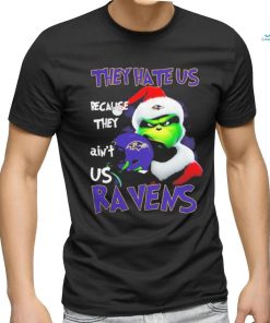 Santa Grinch Christmas They Hate Us Because Ain’t Us Baltimore Ravens T shirt