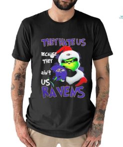 Santa Grinch Christmas They Hate Us Because Ain’t Us Baltimore Ravens T shirt