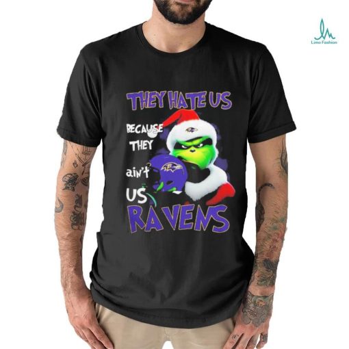 Santa Grinch Christmas They Hate Us Because Ain’t Us Baltimore Ravens T shirt