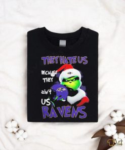 Santa Grinch Christmas They Hate Us Because Ain’t Us Baltimore Ravens T shirt