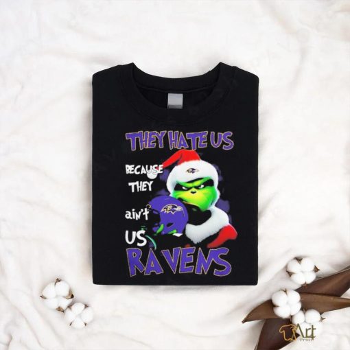 Santa Grinch Christmas They Hate Us Because Ain’t Us Baltimore Ravens T shirt