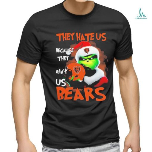 Santa Grinch Christmas They Hate Us Because Ain’t Us Chicago Bears T shirt