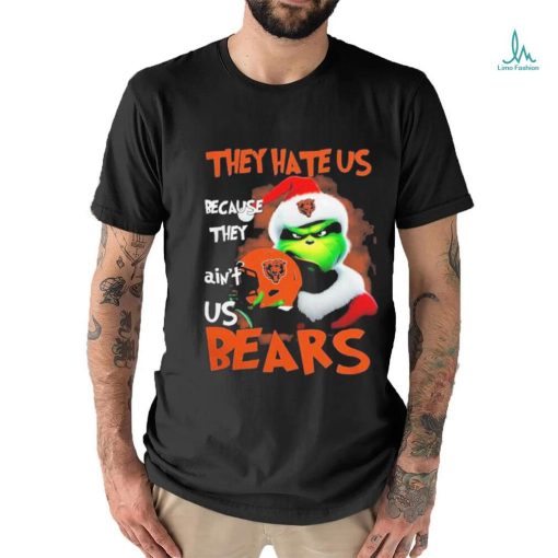 Santa Grinch Christmas They Hate Us Because Ain’t Us Chicago Bears T shirt