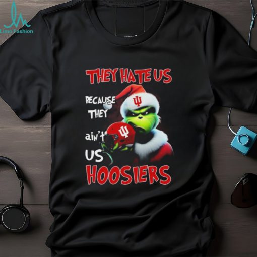 Santa Grinch Christmas They Hate Us Because Ain’t Us Indiana Hoosiers Shirt