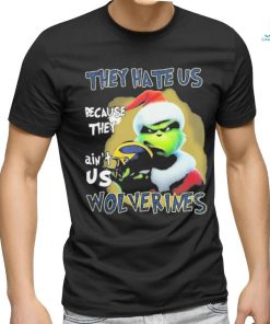 Santa Grinch Christmas They Hate Us Because Ain’t Us Michigan Wolverines T shirt