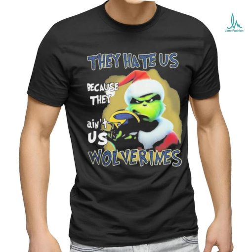 Santa Grinch Christmas They Hate Us Because Ain’t Us Michigan Wolverines T shirt