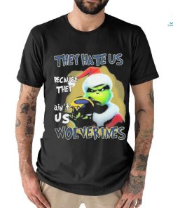 Santa Grinch Christmas They Hate Us Because Ain’t Us Michigan Wolverines T shirt