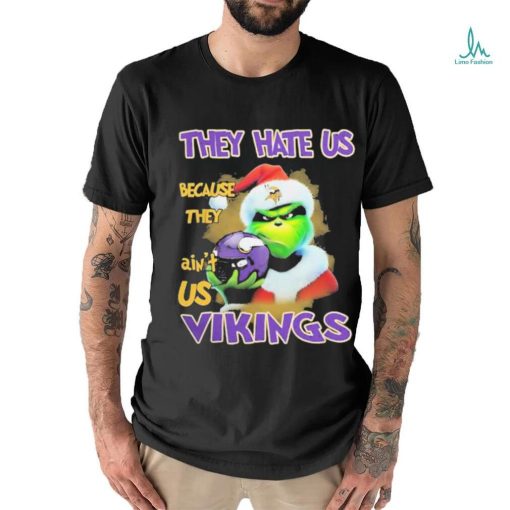 Santa Grinch Christmas They Hate Us Because Ain’t Us Minnesota Vikings T shirt