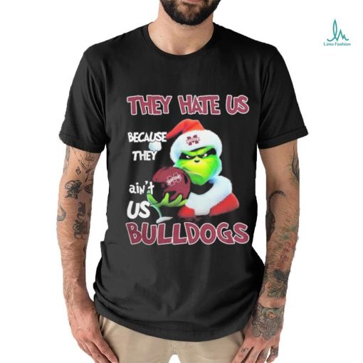 Santa Grinch Christmas They Hate Us Because Ain’t Us Mississippi State Bulldogs T shirt