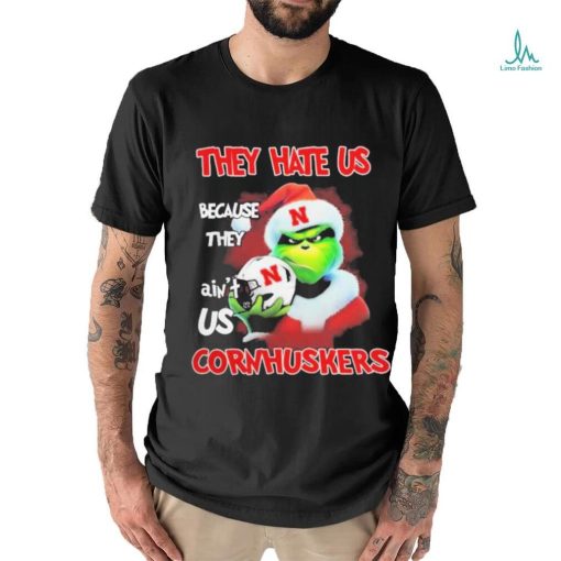 Santa Grinch Christmas They Hate Us Because Ain’t Us Nebraska Cornhuskers T shirt