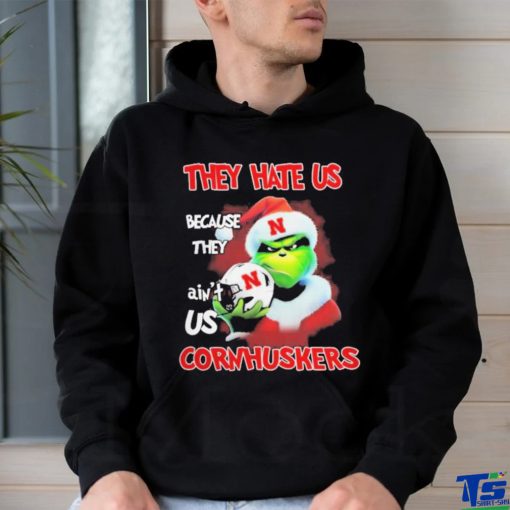 Santa Grinch Christmas They Hate Us Because Ain’t Us Nebraska Cornhuskers T shirt