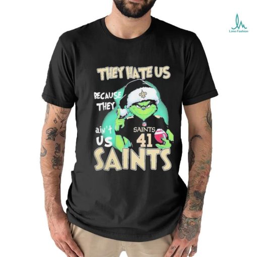 Santa Grinch Christmas They Hate Us Because Ain’t Us New Orleans Saints T shirt