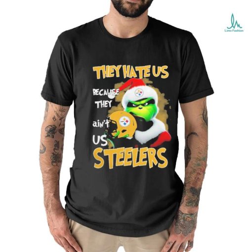 Santa Grinch Christmas They Hate Us Because Ain’t Us Pittsburgh Steelers T shirt