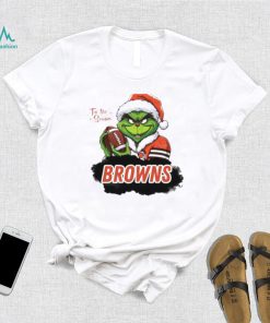 Santa Grinch Cleveland Browns Tis the Season Christmas 2023 Shirt