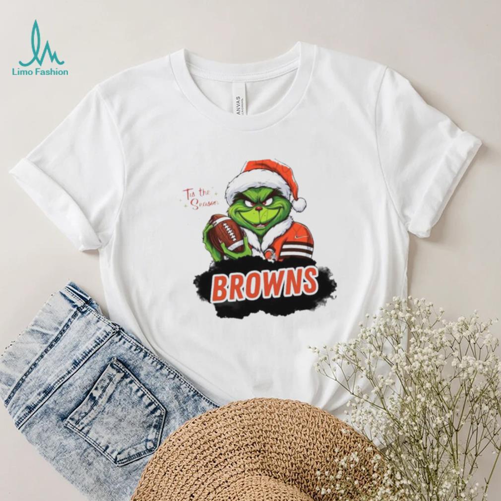Santa Grinch Cleveland Browns Tis the Season Christmas 2023 Shirt Santa Grinch Cleveland Browns Tis the Season Christmas 2023 Shirt