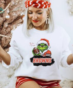Santa Grinch Cleveland Browns Tis the Season Christmas 2023 Shirt