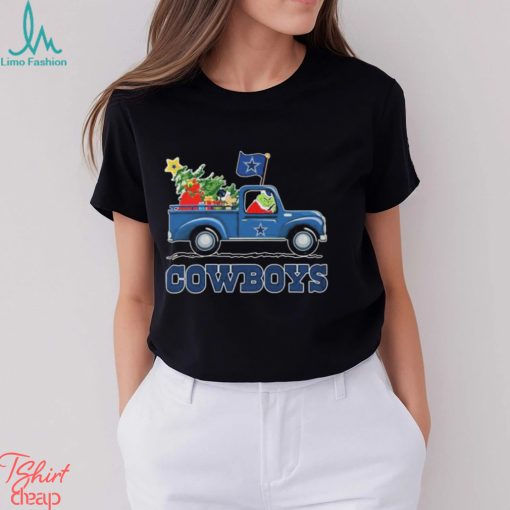 Santa Grinch Drive Truck Dallas Cowboys Christmas Shirt