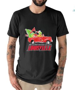 Santa Grinch Drive Truck Louisville Cardinals Christmas Shirt