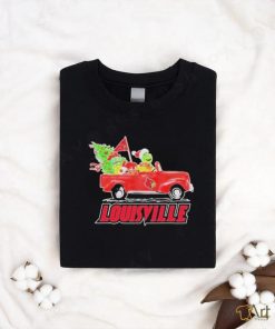 Santa Grinch Drive Truck Louisville Cardinals Christmas Shirt