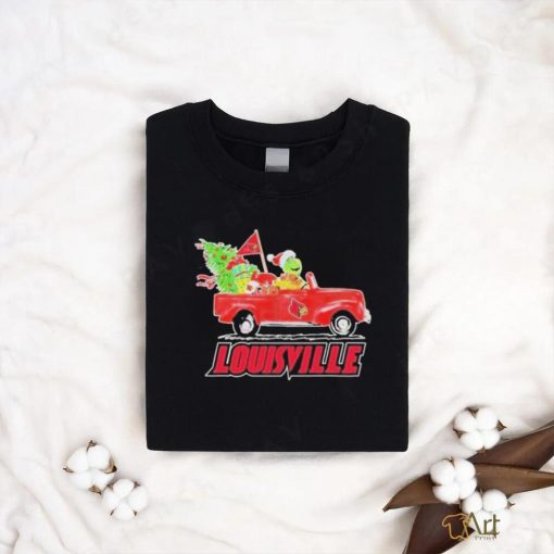 Santa Grinch Drive Truck Louisville Cardinals Christmas Shirt