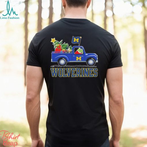 Santa Grinch Drive Truck Michigan Wolverines Christmas Shirt