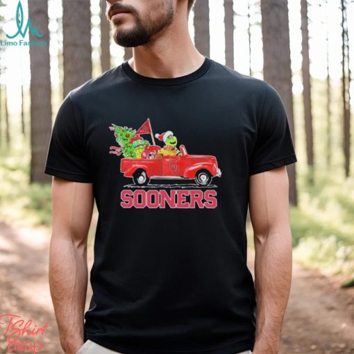 Santa Grinch Drive Truck Oklahoma Sooners Christmas Shirt