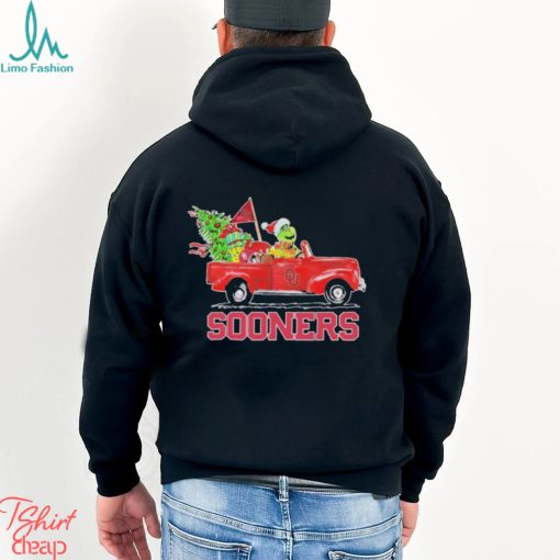 Santa Grinch Drive Truck Oklahoma Sooners Christmas Shirt