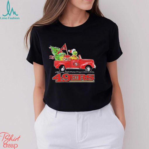 Santa Grinch Drive Truck San Francisco 49ers Christmas Shirt