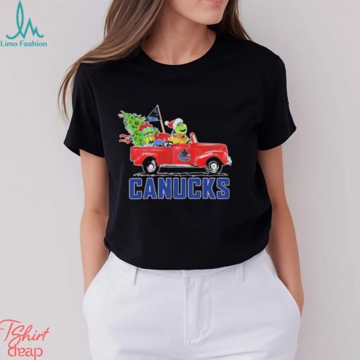 Santa Grinch Drive Truck Vancouver Canucks Christmas Shirt